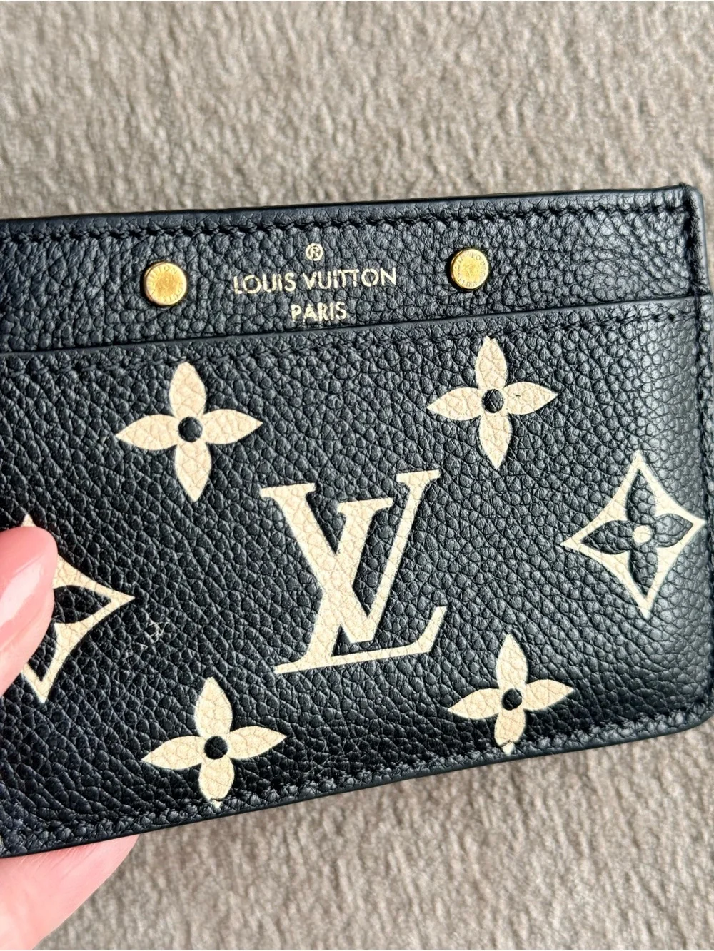 Louis Vuitton Monogram LV Card Holder in Empriente Black & Cream